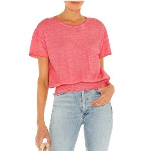 NWT SANCTUARY Perfect Smocked Cotton T-Shirt XS lightweight